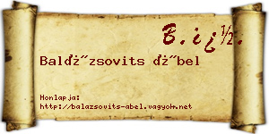 Balázsovits Ábel névjegykártya